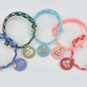 A group of bracelets with different colors and designs.